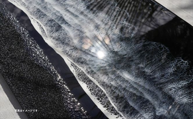 169-60-004　【日立市】波レジンアートパネル（特注サイズ40×120ｃｍ）Black wave【 茨城県 日立市 】