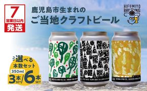 【7営業日以内に発送】＜選べる＞鹿児島市生まれのご当地クラフトビール 3本セット or 6本セット　K203-001