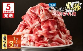 【5営業日以内に発送】＜選べる＞かごしま黒豚 小間切れ肉 1kg～3kgセット　K329-003_SKU