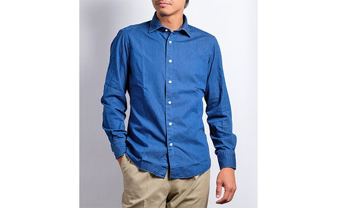 デニム シャツ MADE IN TAMANO × 土井縫工所 ウォッシュデニム カジュアルシャツ 1枚 メンズ 岡山 日本製 オーダーシャツ オーダーメイド ファッション 服 男性 デニムシャツ 