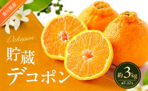 貯蔵デコポン 約3kg デコポン でこぽん 柑橘 フルーツ 果物 くだもの 果実 旬の果物 旬のフルーツ 香川 香川県 東かがわ市