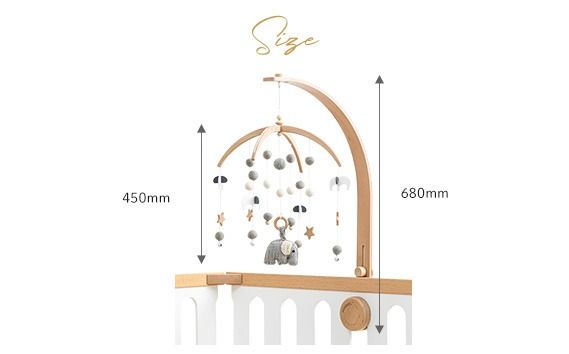 HOPPL（ホップル） ベビーメリーセット（ぞう・ナチュラル） ネームプレート付き