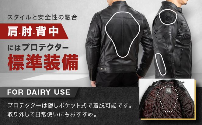 【デグナー】シープレザージャケット[13WJ-1C] Lサイズ｜京都 バイクギア 人気ブランド ジャケット バイク［ ブラック ヴィンテージデザイン ワッペン 羊革 シープレザー プロテクター 安全性 柔らかい フィット感 疲れにくい ツーリング シック ライダー バイカー おしゃれ かっこいい 人気 おすすめ 送料無料 ふるさと納税 ］ 261009_A-JR189VC02