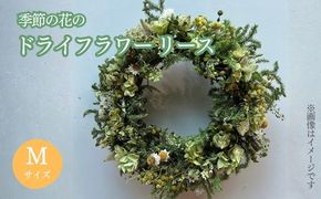 1F15季節の花のドライフラワー　リース Mサイズ