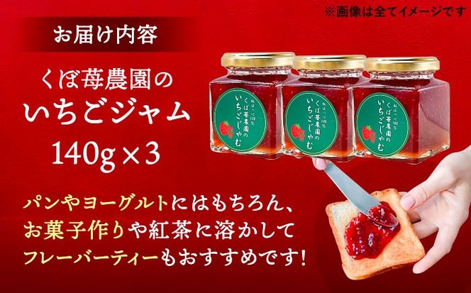いちごジャム 3本セット 果物 フルーツ 紅ほっぺ いちご 愛西市 / くぼ苺農園 【配達不可：離島】[AECJ022]