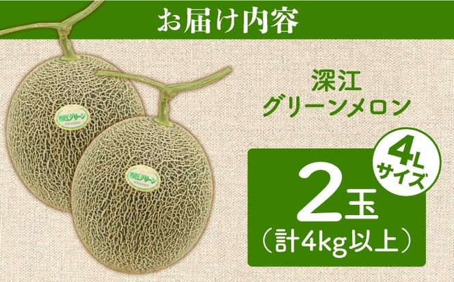 深江グリーンメロン2玉（4kg以上） / メロン めろん 舐瓜 フルーツ / 南島原市 / 贅沢宝庫[SDZ037]