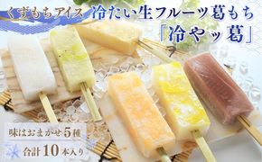 冷たい生フルーツ葛もち「冷やッ葛」味はおまかせ5種 合計10本