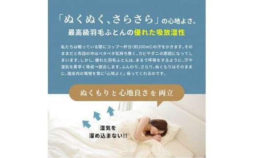 羽毛2枚合わせふとん（セミダブル）ハンガリー産グース93％【創業100年】 羽毛布団 掛け布団 日本製 抗菌防臭 防ダニ加工 寝具 回収キット付き 山梨 富士吉田