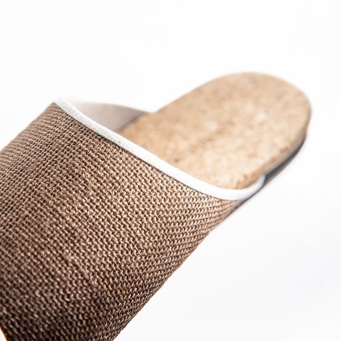 ルームシューズの理想形。天然素材、静音性、高反発クッションで足にやさしい、コルクでむれにくい、綿や麻の素材で、春夏らしいデザイン。「バークオブケイ」コルクルームシューズ爽（Made in Japanの高品質）（春夏デザインバージョン）Ｍサイズ(25.0cm) カラー：黒　2足セット【スリッパ、室内履き、シューズ、靴、リビング、ビジネス、インテリア、三重県、四日市市、ふるさと納税】