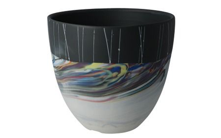 多治見市×春日井市コラボ 【美濃焼】 陶芸家「北川和喜」 marble 丸深鉢 L × 【日本有数のサボテン産地】 春日井市の名店 後藤サボテン