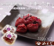 【定期便・3ヵ月毎 全3回】ご家庭用 紀州南高梅 しそ漬 つぶれ 700g×2 ［YM16］ 303446_DX90034
