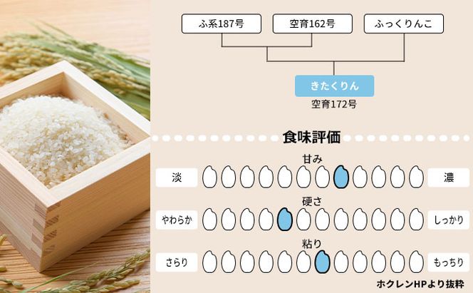 北海道赤平産 きたくりん 10kg (5kg×2袋) 特別栽培米 【3回お届け】 精米 米 北海道 定期便 お米 