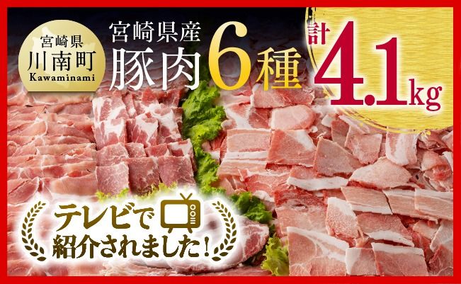 ヒルナンデスで紹介!※発送時期が選べる※宮崎県産 豚肉 6種 4.1kg[ミヤチク 九州産 国産 宮崎県産 豚 ぶた 肉 ロース バラ とんかつ 焼肉 おうちごはん おうち時間]☆ [D0621]