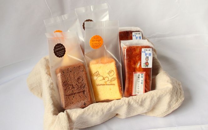 シフォンケーキと伊賀の銘酒 芭蕉酒粕パウンドケーキの詰合せ mnma0003