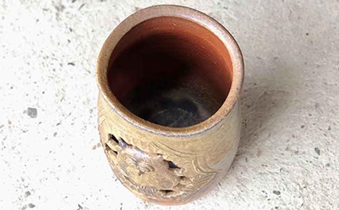 明光窯 フクロウ の 傘立て （ 備前焼 ） 陶器 雑貨 日用品 縁起物 