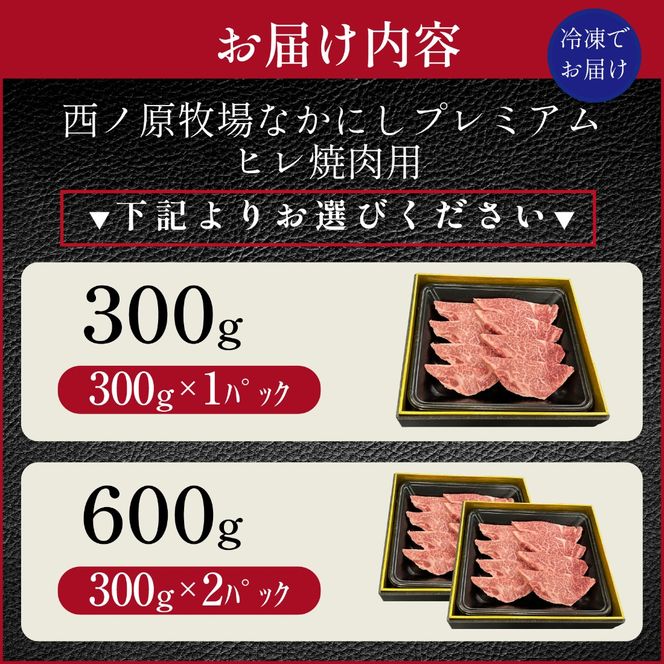 宮崎県西ノ原牧場・なかにしプレミアム和牛ヒレ焼肉用 600g（ヒレ A4 A5 国産 牛肉 肉 黒毛和牛 お肉 焼肉 BBQ 赤身 限定）