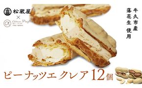 【牛久市産 落花生 使用】 ピーナッツ エクレア 12個 甘い おいしい 美味しい ピーナツ スイーツ おうちカフェ お菓子 おやつ お取り寄せ 国産 茨城 特産品 [AR003us]