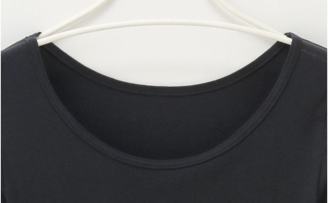 《絹生活研究所》インナー／レディース／8分袖／ブラック インナーウェア 下着 肌着 ファッション 服 女性 