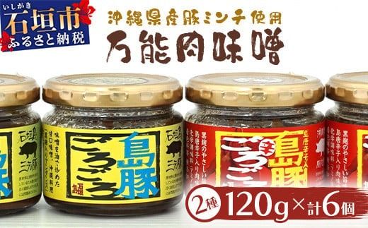 島豚ごろごろ 島唐辛子入り[ピリ辛]×3個・沖縄のおふくろの味×3個 ※人気の2種類セット[沖縄 石垣 みそ ミソ 肉味噌 島唐辛子 調味料]AD-2