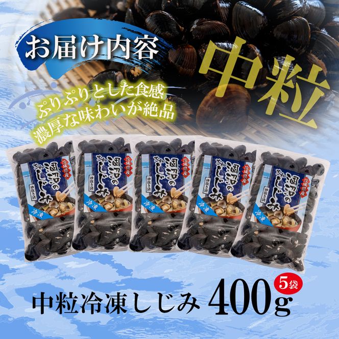 訳あり 涸沼産 中粒 冷凍 シジミ 2kg(400g×5袋) しじみ 蜆 大和しじみ ヤマトシジミ 大玉 砂抜き済 冷凍 味噌汁 スープ 魚貝類 貝 オルニチン コハク酸 小分け わけあり 訳アリ