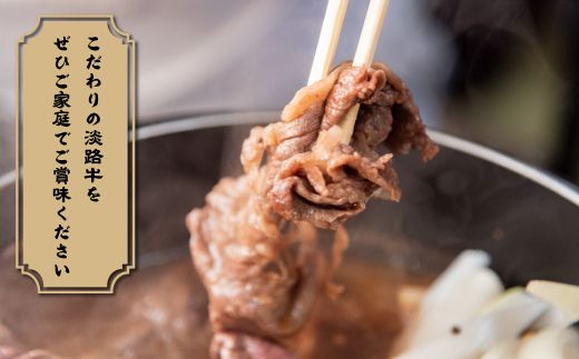 【定期便12ヶ月】淡路牛 贅沢切り落とし 1kg (250g×4PC)　[小分け 冷凍]