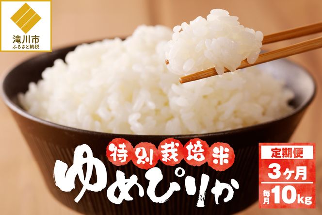 《令和7年産》特別栽培米ゆめぴりか 10kg×3ヵ月定期便 | 16年連続特A ブランド米 白米 精米 米 お米 こめ 減農薬 単一原料米 ご飯 北海道米 北海道 滝川市