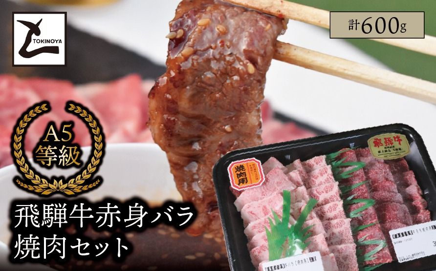 AB-50-R7-z A5 飛騨牛 赤身 バラ 焼肉セット 計600g