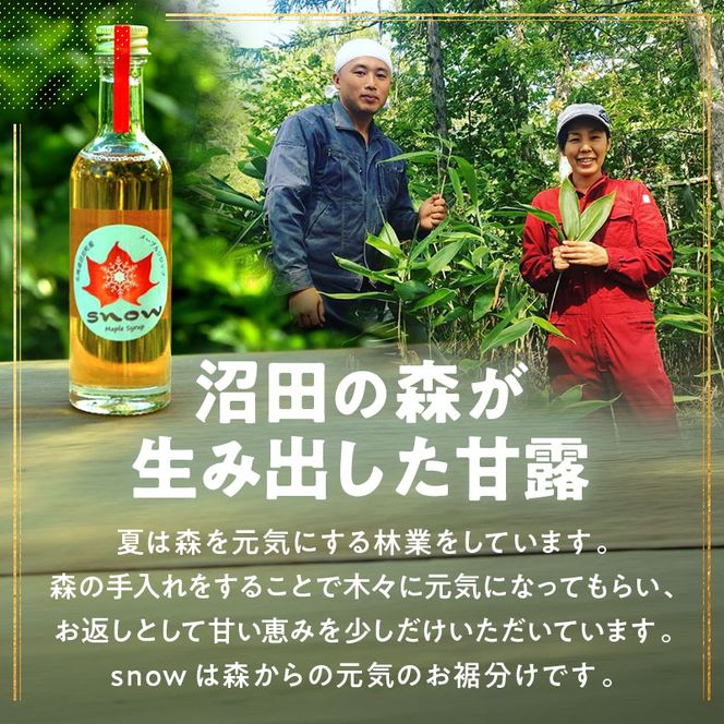 メープルシロップ「snow」（65g）1本  国産 北海道 樹液 食品 沼田町 n-0110