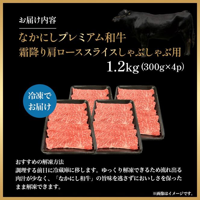 宮崎県西ノ原牧場・なかにしプレミアム和牛霜降りしゃぶしゃぶロース 1.2kg（国産 牛肉 肉 黒毛和牛 お肉 しゃぶしゃぶ 焼肉 人気 ロース 霜降り 限定)