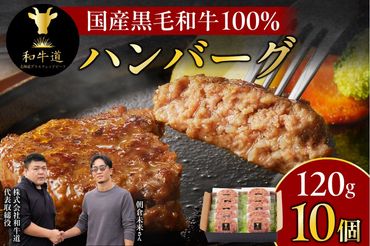 ブランド和牛「十勝姫」の和牛道ハンバーグ120g×10個セット_S017-0002