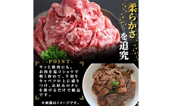 鹿児島県志布志市産横峯黒毛和牛の切り落とし肉(計500g・125g×4P) b0-193