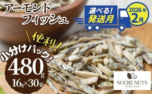 【2026年2月発送】 手軽に健康習慣 小分けのこざかなアーモンド カシューナッツ入り 480g(16gｘ30袋) おうち時間 おやつ 大満足 美容 健康 栄養豊富 人気 高リピート ナッツ H059-121_Feb