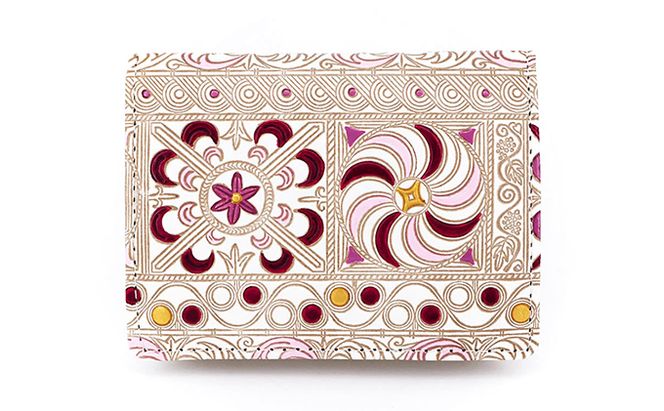 【文庫屋大関】箱まち小銭入れ　錦紗＜ピンク＞【皮革工芸品】 ファッション小物 財布 民芸品 