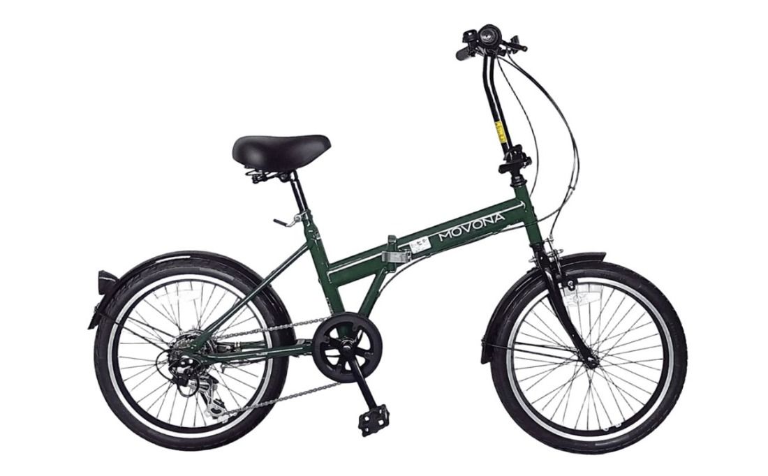 パンクしないオリタタミ自転車 MOVONA ワイドタイヤ 20型 6段変速[ダークグリーン]武田産業[四日市市 で人気の返礼品 ノーパンク 武田産業 折り畳み自転車 三重県 四日市 四日市市ふるさと納税]