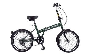 パンクしないオリタタミ自転車 MOVONA ワイドタイヤ 20型 6段変速【ダークグリーン】武田産業【四日市市 で人気の返礼品 ノーパンク 武田産業 折り畳み自転車 三重県 四日市 四日市市ふるさと納税】