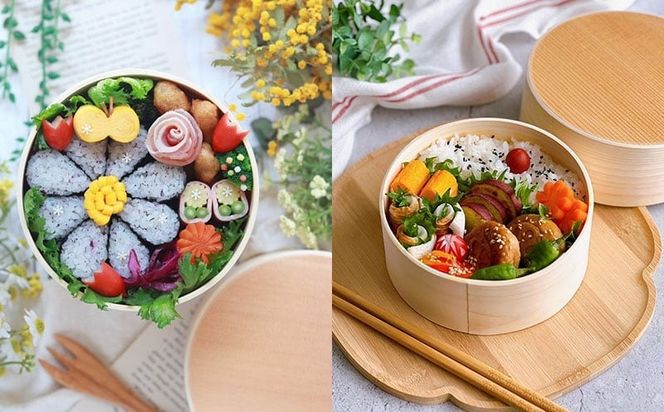 099H3583 曲げわっぱ弁当箱 丸型 小 650cc