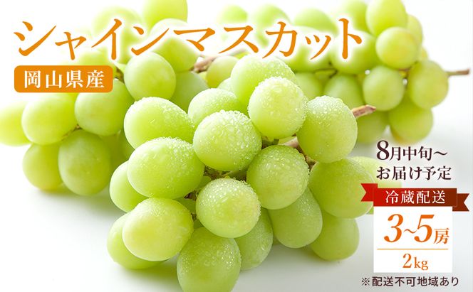 ぶどう 2026年 先行予約 ご家庭用 シャイン マスカット 約2kg 糖度抜群！ 【8月中旬～順次発送分】 ブドウ 葡萄  岡山県産 国産 フルーツ 果物 果物類 