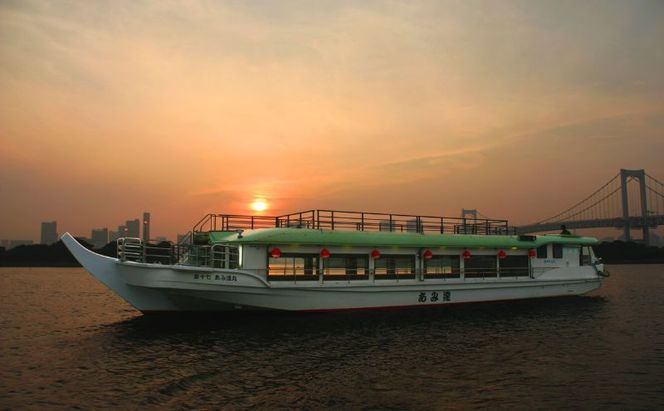 屋形船遊覧　乗合乗船ペアチケット　大人気のスカイツリーコース！ チケット 体験 屋形船 遊覧船 食事付 コース料理 飲み放題 ペアチケット スカイツリー お台場 東京の夜景 浅草桟橋 墨田区 東京都