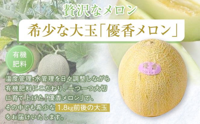312.【先行予約】幻の「優香メロン」希少・大玉1.8kg前後1玉　※2026年6月下旬頃より順次発送予定 313726_AS003