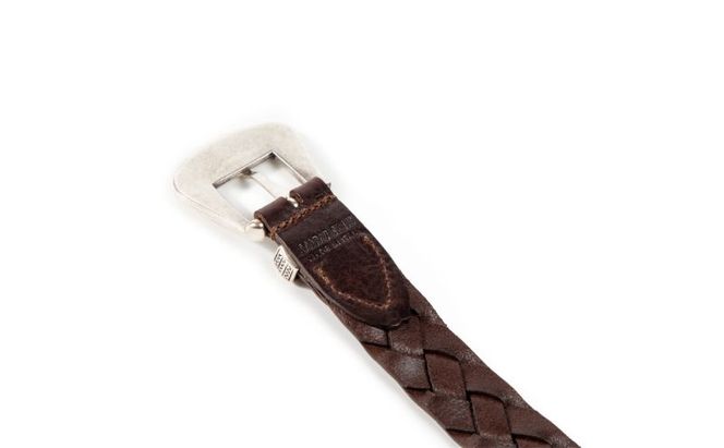 スコッチグレイン監修　オリジナルイタリアンレザーベルト（メッシュダークブラウン）　イタリアン ベルト　メッシュベルト　本革　東京都　墨田区