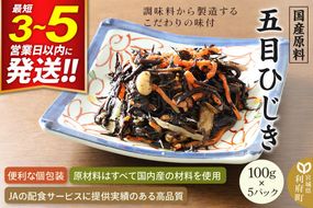 国産原料 五目ひじき 100g×5パック [蒟蒻 こんにゃく コンニャク 人参 にんじん ニンジン 海藻 ヒジキ]|06_kkm-390501