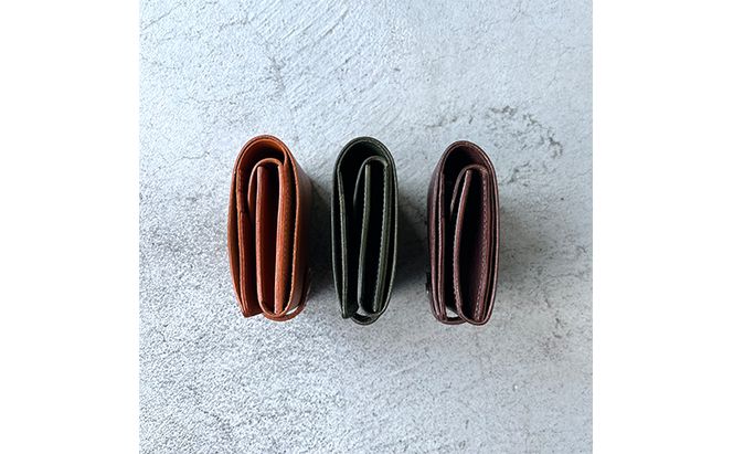 本革 スクエア二つ折り財布 シボ入り栃木レザー ファッション小物 革小物 レザー小物 ウォレット シンプル コンパクト お札入れ 小銭入れ カード入れ オープンポケット 
