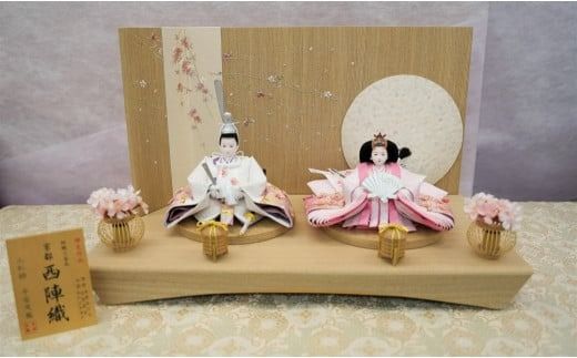 【飾り台セット“桜舞”】人形作り40年 “平安天鳳”作 京都西陣織 四条 薄花桜 手作り ひな祭り 木製 今どき かわいい おしゃれ モダン H067-173