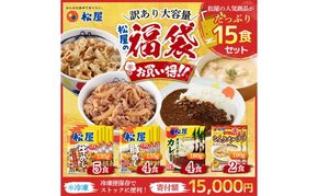 訳あり 松屋厳選！人気4種贅沢食べ比べセット（計15食・大容量）