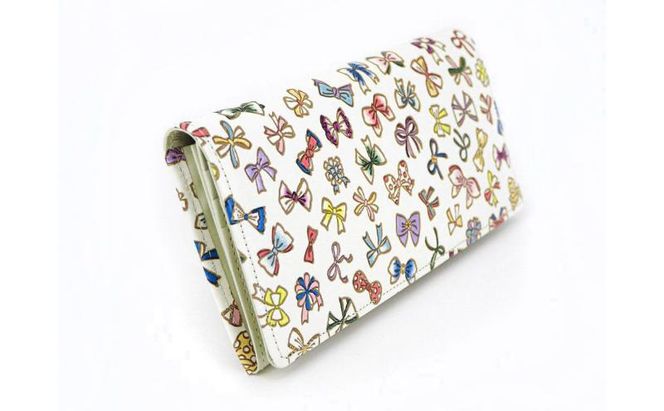 【文庫屋大関】束入れ プチリボン【皮革工芸品】 財布 お札 お札入れ 長財布 カード 小銭 牛革 手作り 日本製 墨田区 東京都