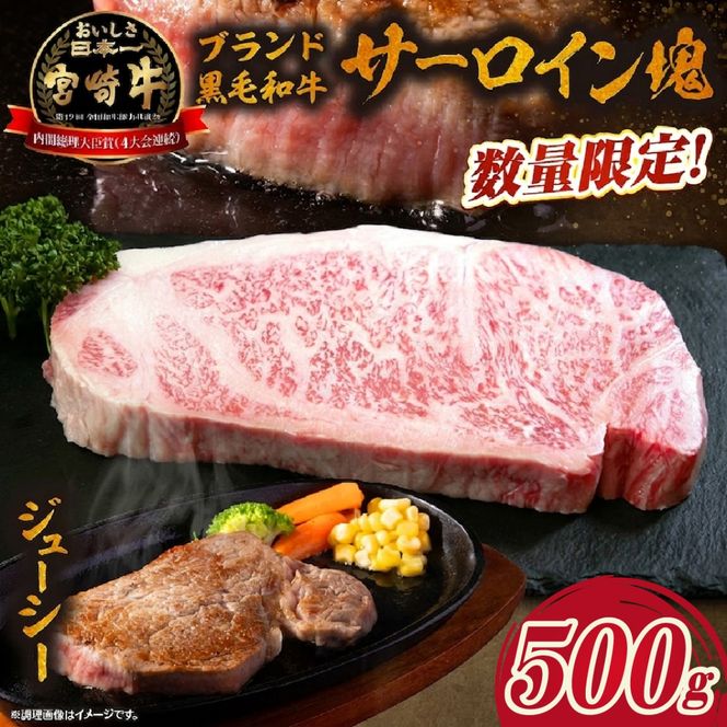 【数量限定】宮崎牛サーロイン塊 500g　（宮崎牛 黒毛和牛 和牛 サーロイン ）
