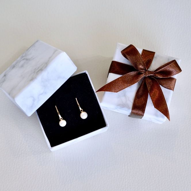 K10YG(10金) イエローゴールド 揺れる パール ピアス (5mm) 保証書付 SR-2222-1 242-042