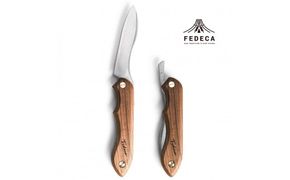 【FEDECA】 折畳式料理ナイフ　プレーンウォルナット　000881