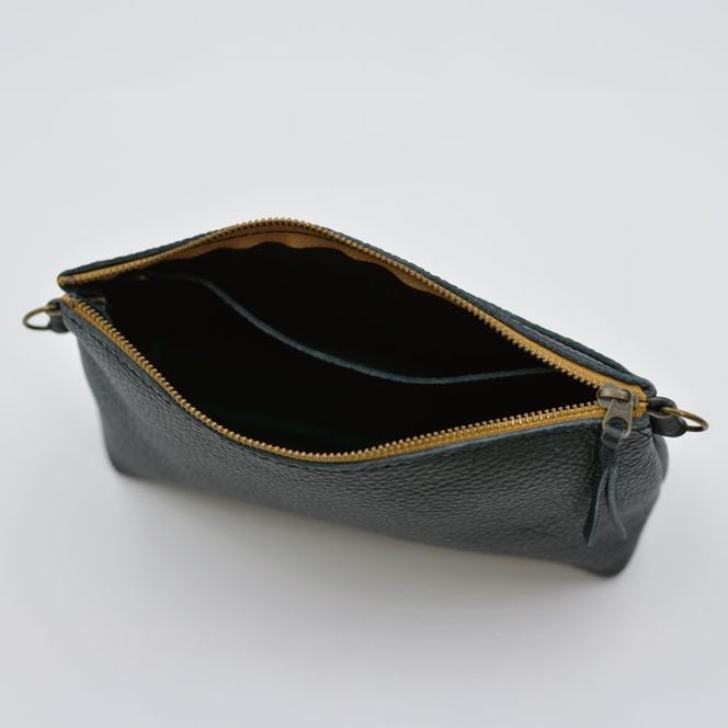 益子の革工房maharoのショルダーポーチ（S）ブラック｜栃木県 益子町 ふるさと納税 ショルダーポーチ 牛革 手作り（AX105-3）