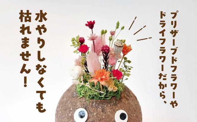 プリザーブドFLOWER つちだくん 赤ピンク系 プリザーブドフラワー 造花 インテリア 愛西市 / 花のひより園[AEAX004]